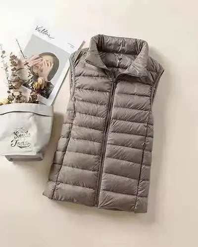 Doudoune sans manches ultra-légère Camille — Gris taupe