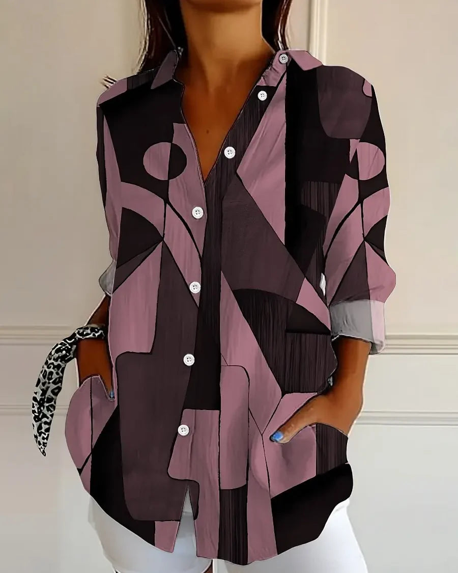 Chemise imprimé géométrique Delphine — Violet